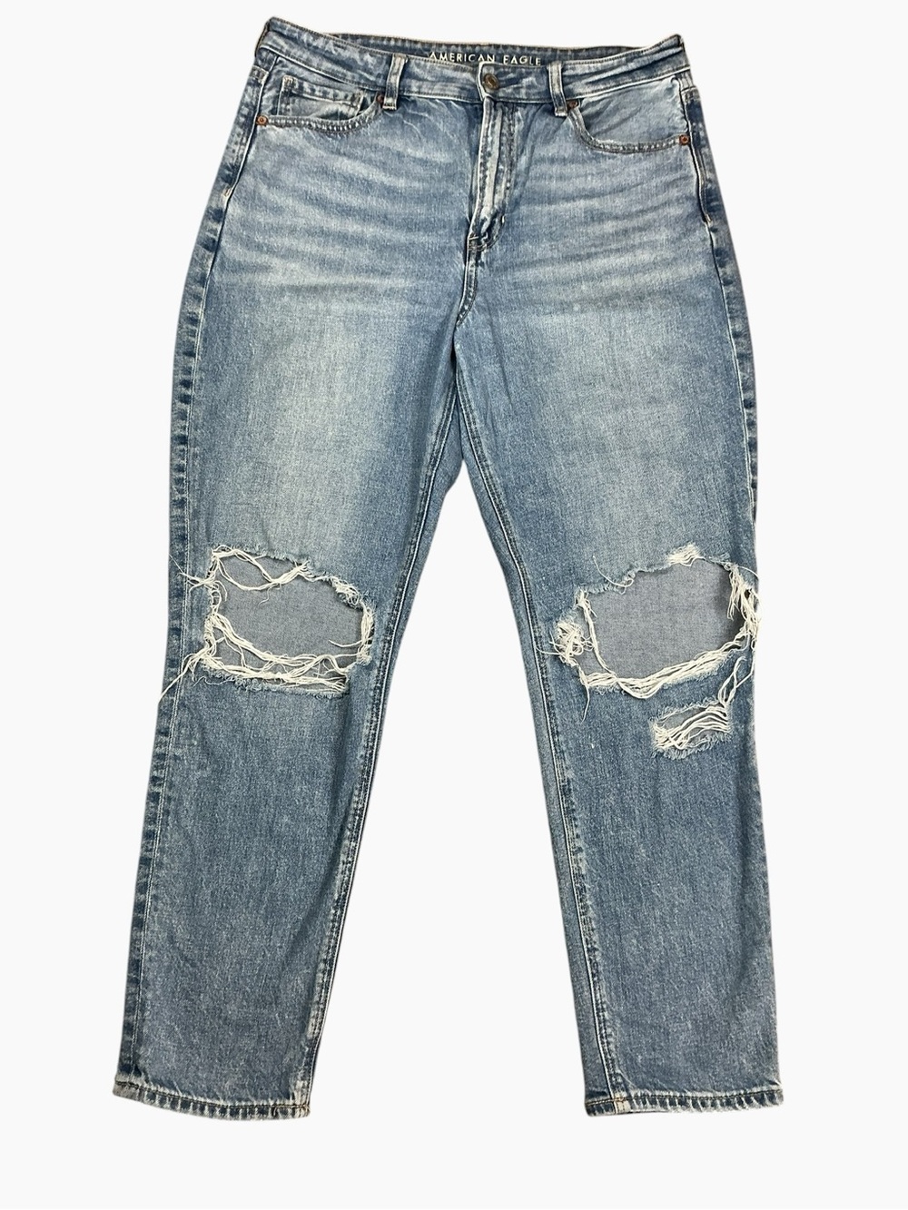 American Eagle Strigid Ripped Straight Leg Jeans Size 10